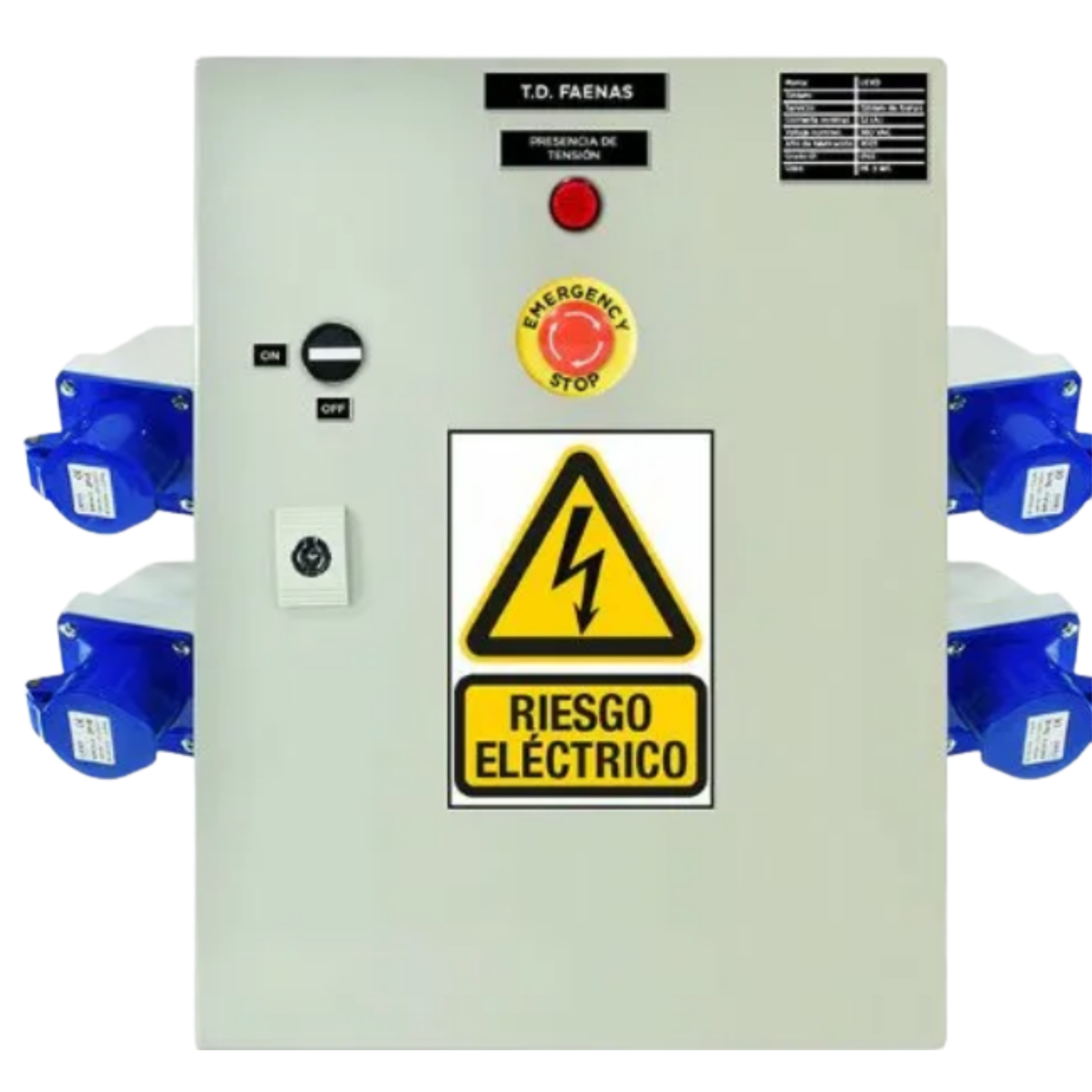 Tablero Faena Monofásico 40A - Frontal